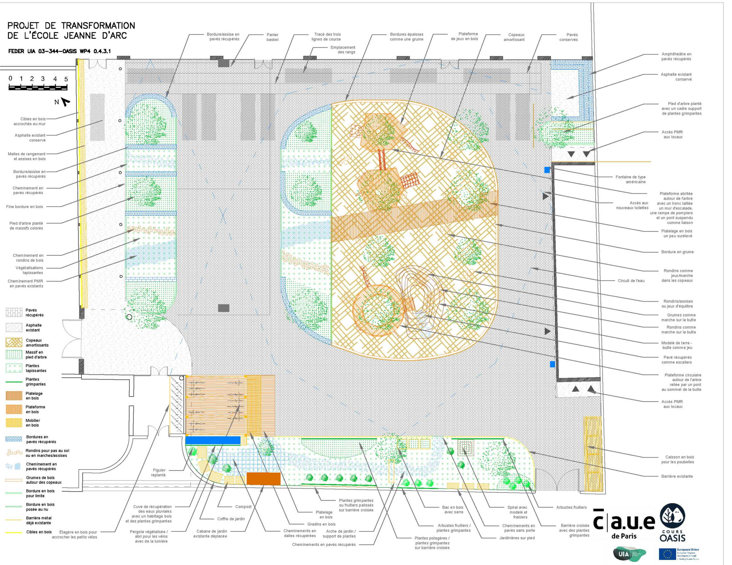 Plan de transformation de la cour Jeanne d'Arc