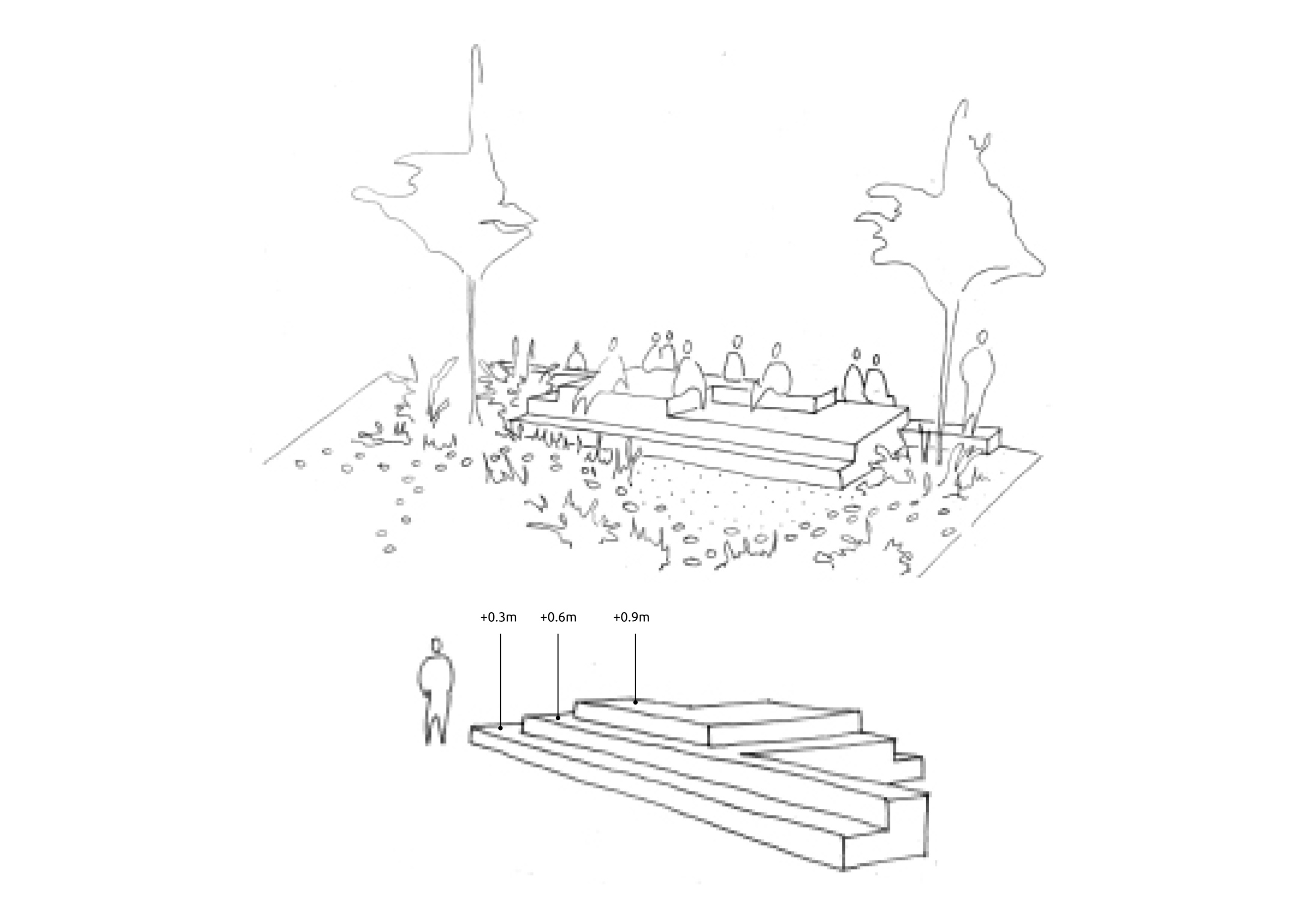 Axonométrie de l'amphithéâtre-estrade