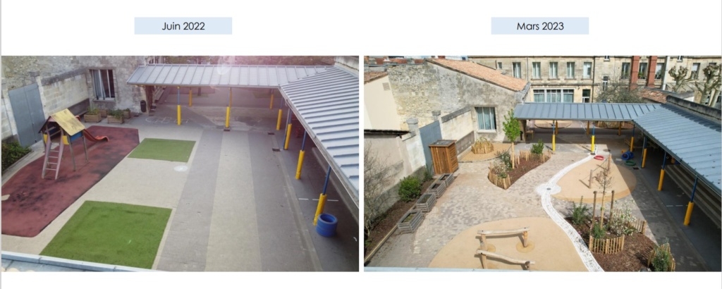 Vue aérienne de la cour avant-après travaux