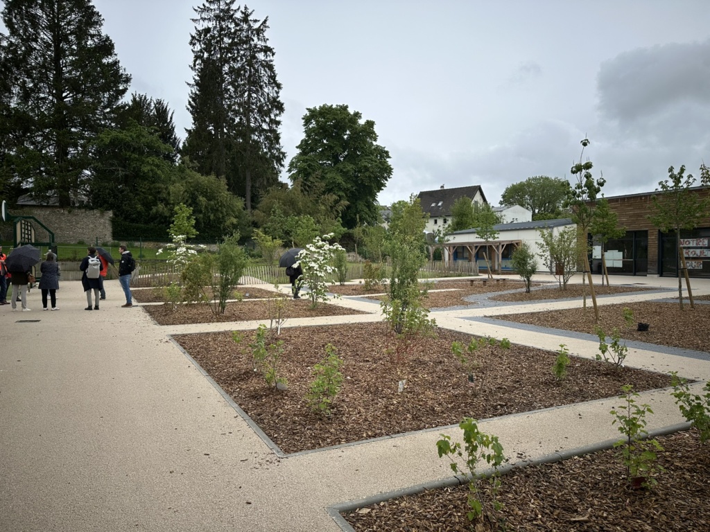 Bosquets et aire de jeux, quelques mois après la plantation des végétaux. Mai 2024