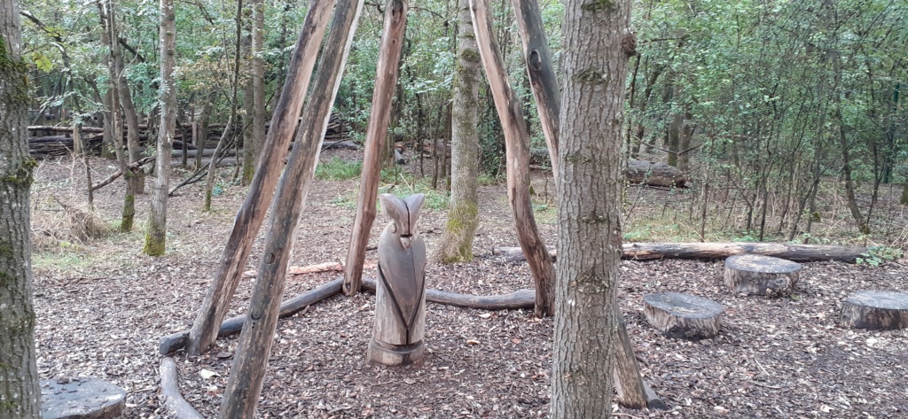 Un hibou caché dans son tipi