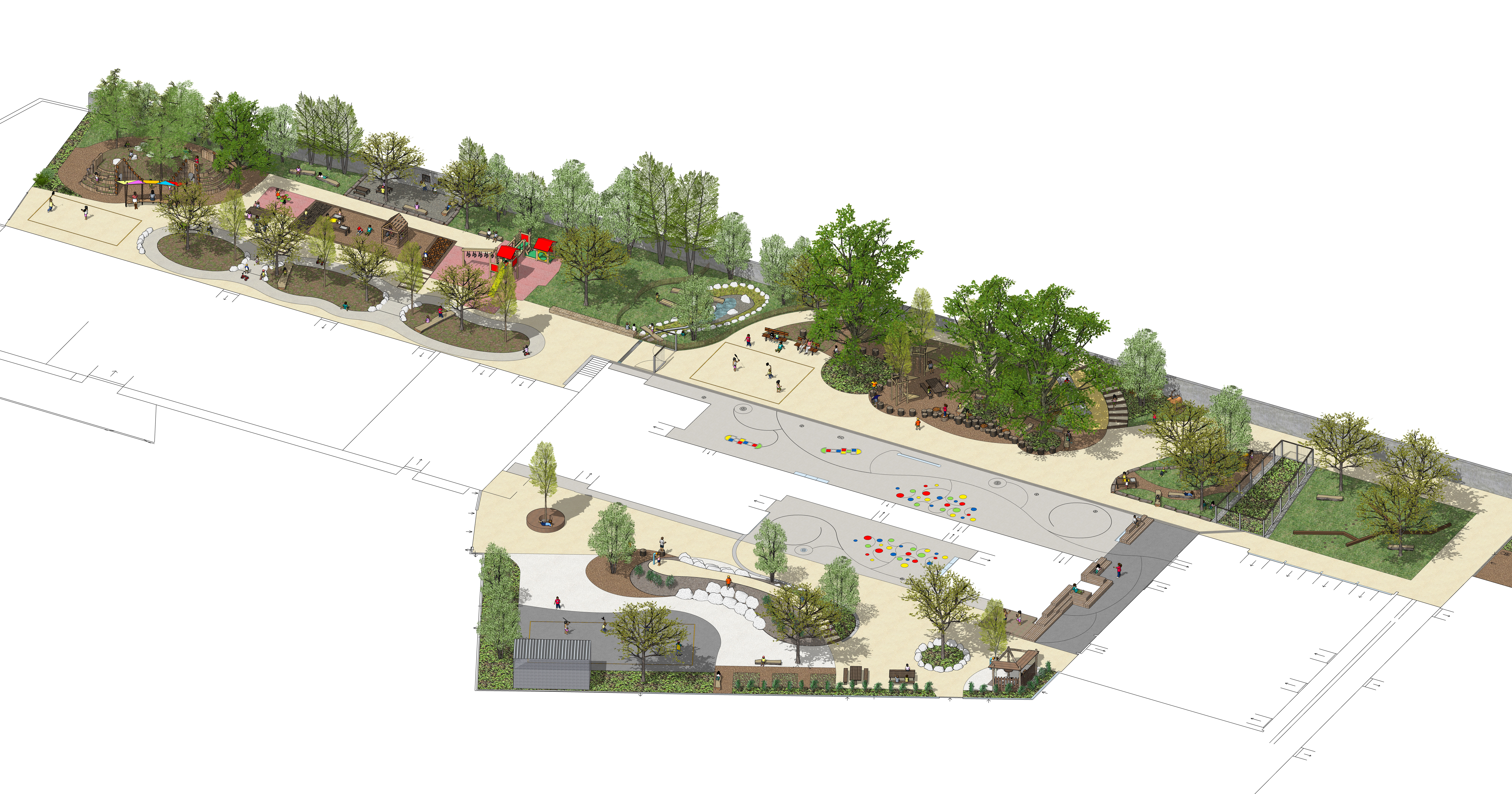 Vue 3d du groupe scolaire