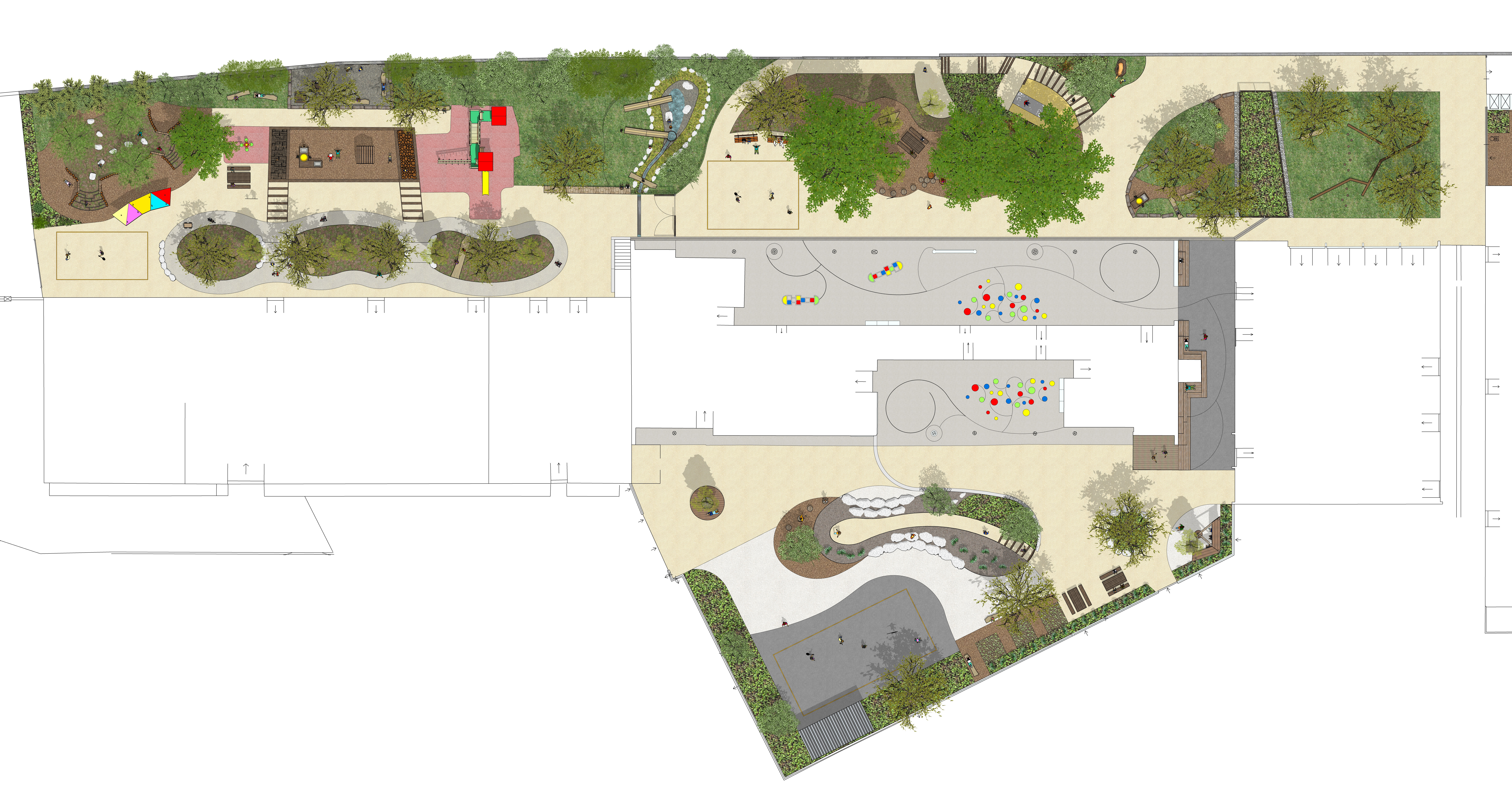 Vue 3d du groupe scolaire