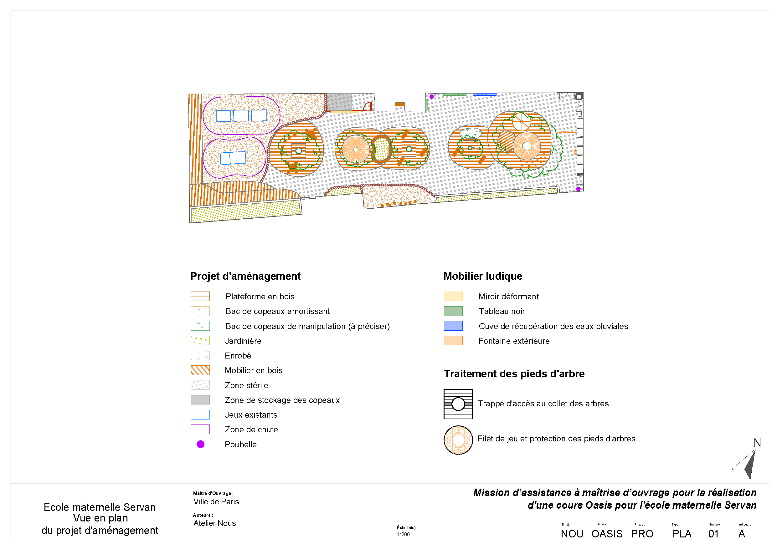Plan d'aménagement de la cour