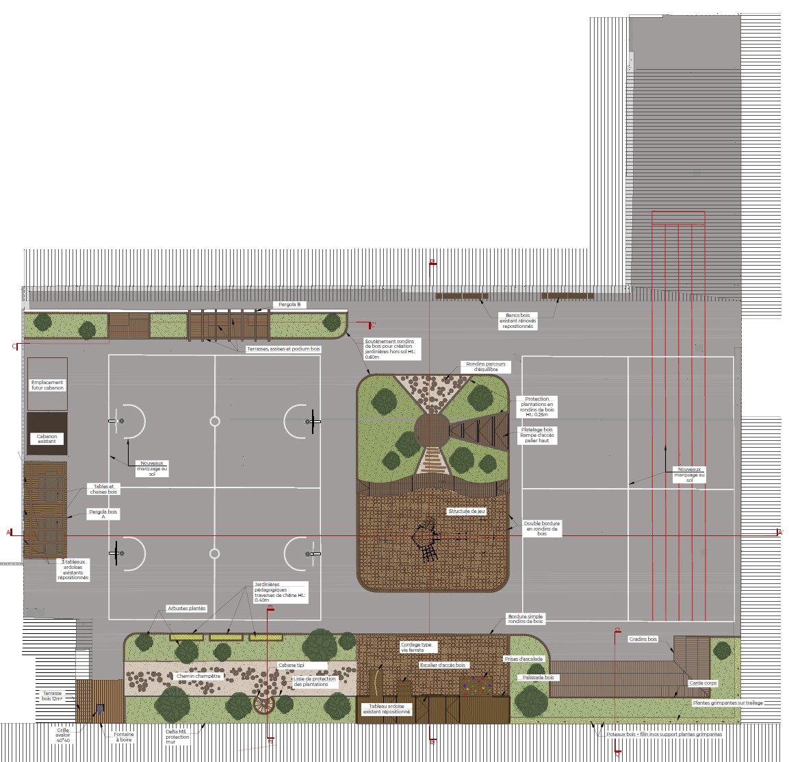 Plan de la cour Oasis