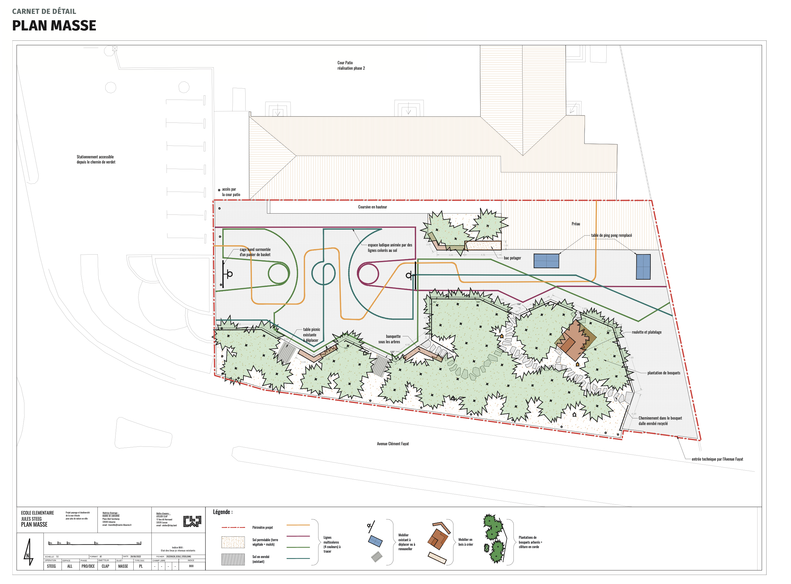 Plan masse de la cour forêt