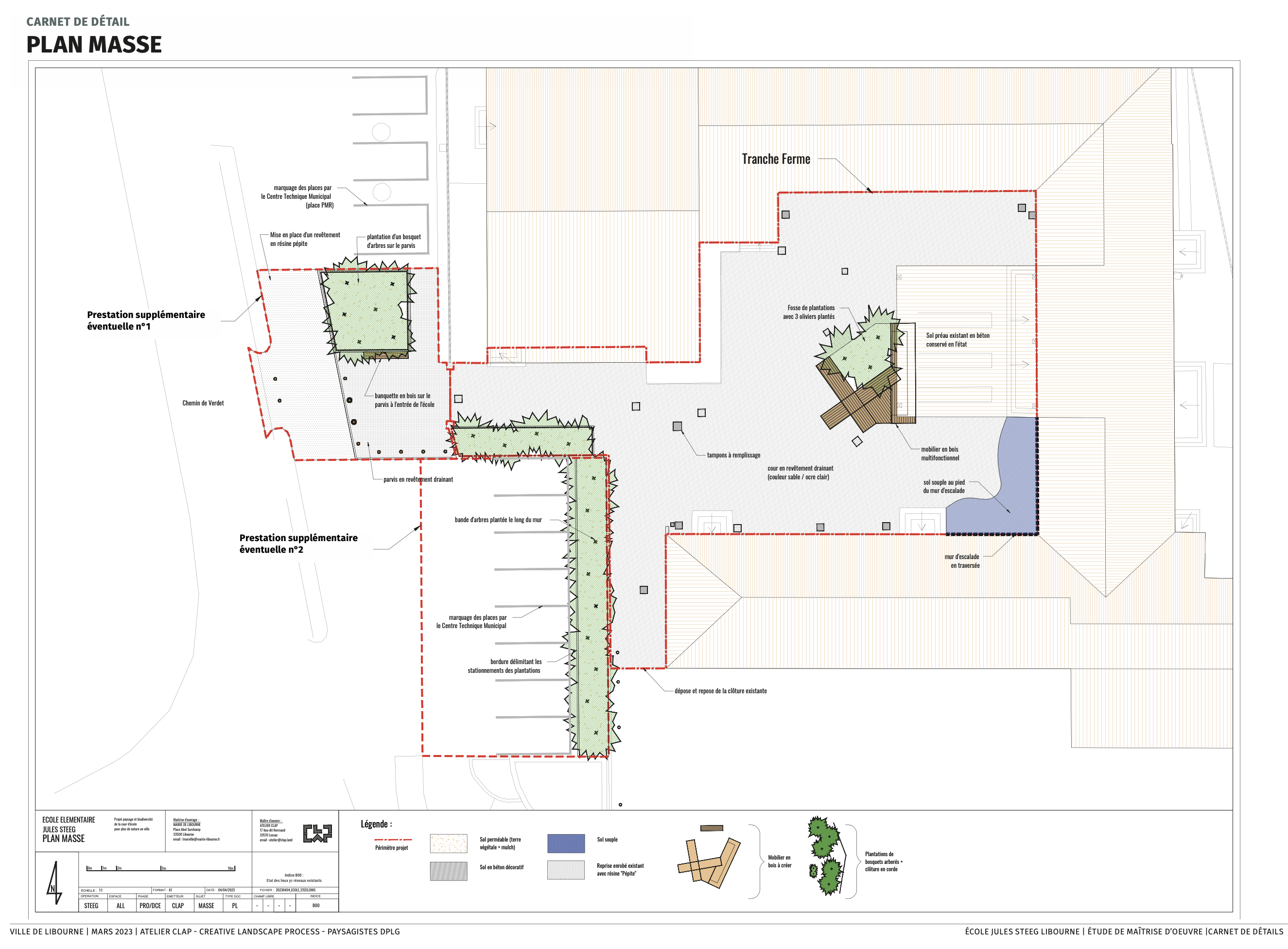 Plan masse de la cour patio